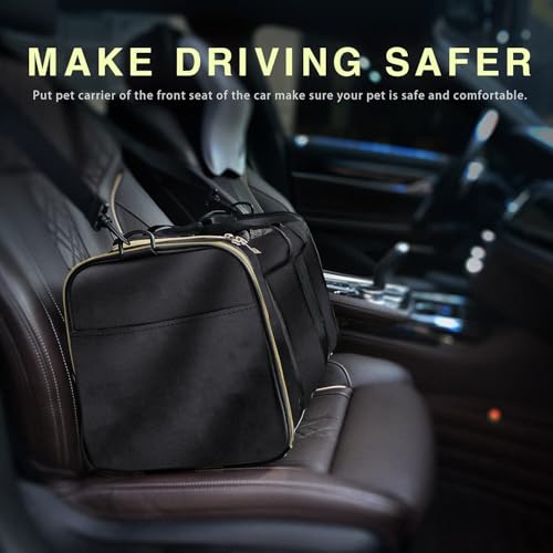 Image of KIKA Pets Goldfinch Cat Bag Carrier | Small Dog Puppy Bag Carrier | Airline Dimension Approved Akasa - Medium Size (18 x 9.8 x 9.9 inches), Midnight Black