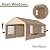 Gardesol Carport, 10'x20' Heavy Duty Carport with Roll-up Ventilated Windows, Portable Garage with Removable Sidewalls & Doors for Car, Truck, Boat, Car Canopy with All-Season Tarp, Beige