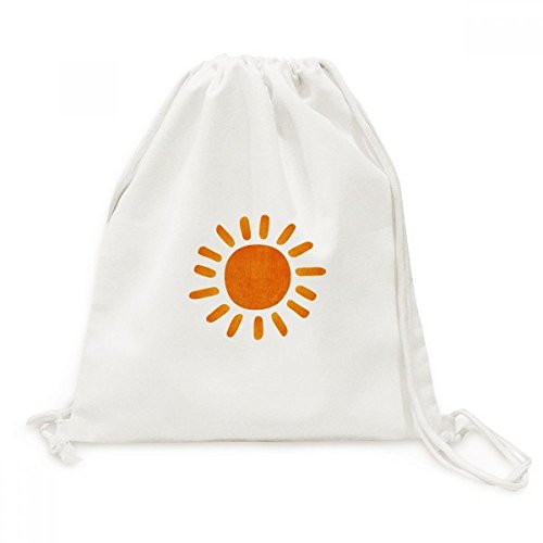 Sac à dos cordon en toile de coton résistant motif soleil imprimé