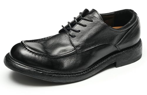 Santimon Mens Oxfords Fomarl Dress Genuine Leather Goodyear Welted Handicraft Derby Fashion Tuxedo Wedding Business Casual Prom Shoes for Men