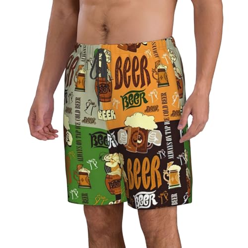 Beer Print Men's Beach ofens Swim Trunks Shorts Quick Dry with Shorts Running, Surfing,Beach Sports2