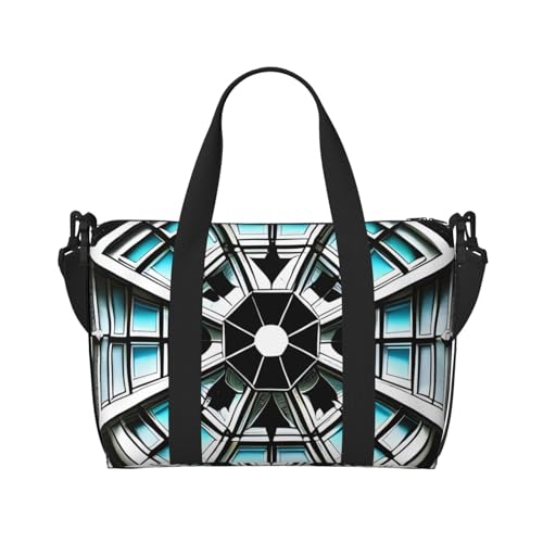 Large Duffel Bag for Men Women, Cute Carry On Tote for Travel, Gym, Weekend Use, Printed Octagon Building, 19.7" x 10.2" x 13.3"2
