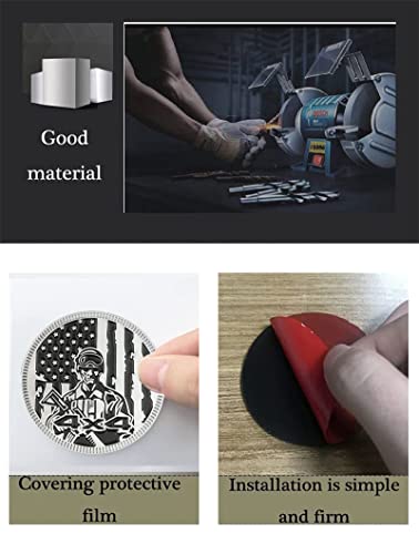 Image of CONGCONG for Jeep Emblem babge National Flag Veteran Metal Automotive Badge Specifically Designed for The Jeep Wrangler Cherokee - Stick it Anywhere(Veteran Silver Black)