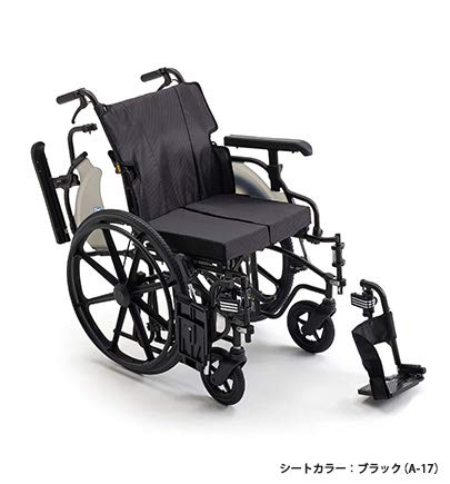 アルミ自走車いす KJP-5 シート幅調整可 ブラック A-17