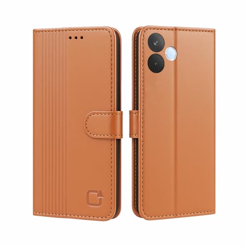 Image of AIBEX Shock Proof Flip Compatible for Oppo A5 Pro 5G Flip Cover Leather Finish | Inside TPU with Card Pockets | Wallet Stand | Complete Protection Flip Case - Brown