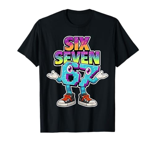 Six Seven 67 Meme - Lustige Zahlen mit Cartoon Stil T-Shirt