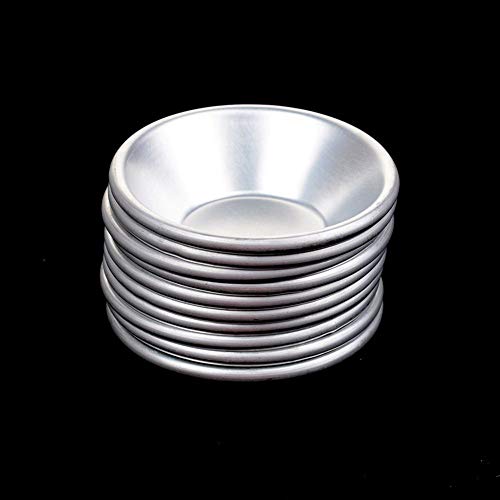 UTENEW Egg Tart Molds Baking Pie Cupcake Cups 10 Pack Circular Nonstick Mould Set Aluminum