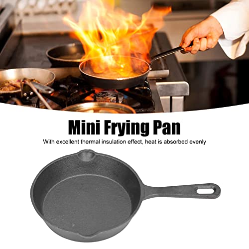 Frying Pan, 14Cm Diameter Multipurpose Cast Iron Mini Frying Pan Flat Bottomed Heat Retention Non Stick Frying Pan 1.2In Deep For Household Kitchen #TOP1