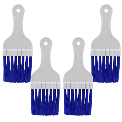 Jiozermi 4 Packs Blue Air Conditioner Condenser Cleaning Brush Ac Coil Cleaner Brush HVAC Refrigerator Coil Cleaning Brush