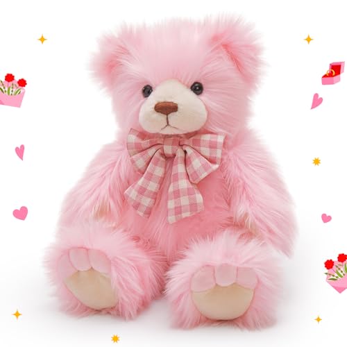 MorisMos Teddy Bear Stuffed Animal,14'' Long Fur Stuffed Bear Plush Toy Gift for Kid Girl Boy Toddler Teen Adult,Cuddly Teddy Animal Toy Decor for...