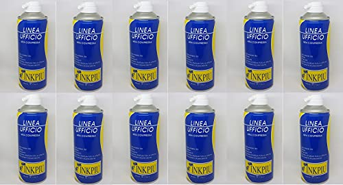12 bombolette spray aria compressa per pulizia