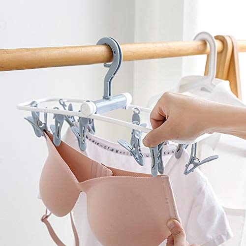image for ZACI 2 Pack Clothes Drying Rack,12 Clips Laundry Drying Rack Folding S
