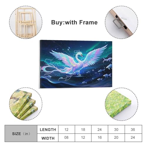 Cygne impression sur toile murale moderne multicolore 40x60