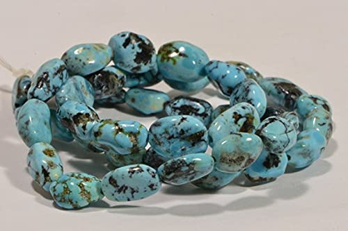 LKBEADS Nevada niebieski turkusowy progresywny sznurek koraliki bryłki turkusowe koraliki naturalny kamień szlachetny koraliki materiały do produkcji biżuterii 40 cm sznurek 13 x 7,6 x 4,7 mm