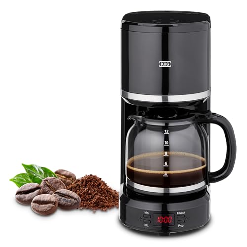 KHG Kaffeemaschine KA-187S in schwarz, Filtermaschine mit...