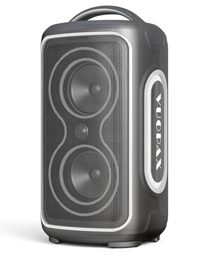 VUOPAX Enceinte Bluetooth Portable Bluetooth 5.3 Avec 2 caissons de Basses, Puissance de crête 120 W, Amplification Des Basses/Haut-parleur d'extérieur étanche IP65 / DSP/TWS/TF/USB/AUX pour
