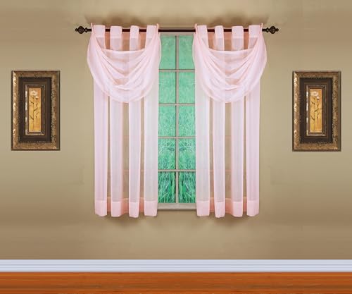 Image of Today's Curtain, Emelia Grommet Sheer Panel 63 inch Rose, 59 inch W x 63 inch L