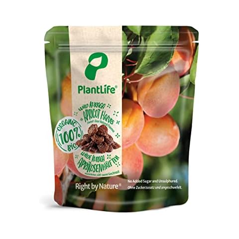 PlantLife Organic Apricot Halves 1kg - Raw, Pitted, Sun-Dried and Natural Apricots Cover