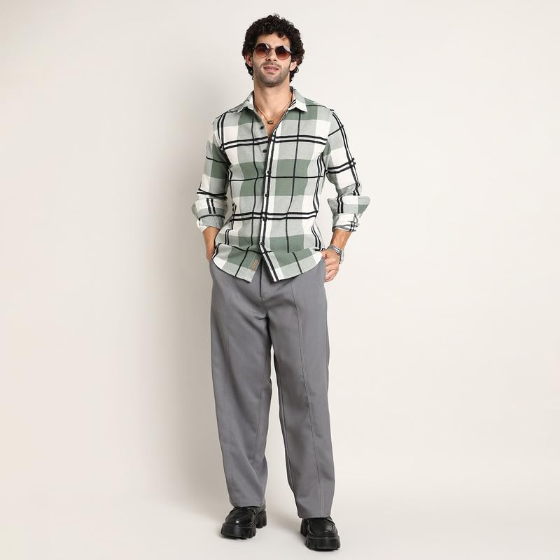 Image of CAHOOT Men's Shirt for Casual Wear | Mid-Rise | Regular Fit | Button Closure | Shirt Crafted with Comfort Fit for Everyday Wear