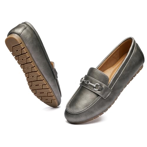 Image of BGSTGUDS Women's Wide Loafers Shoes Cute Dressy Shoes Ladies Comfort Slip Ons Work Shoes