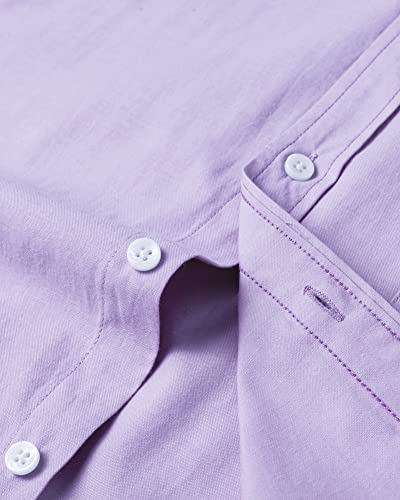 Image of Alimens & Gentle Mens Solid Oxford Shirt Long Sleeve Dress Shirt Work Casual Button Down Shirts with Pocket