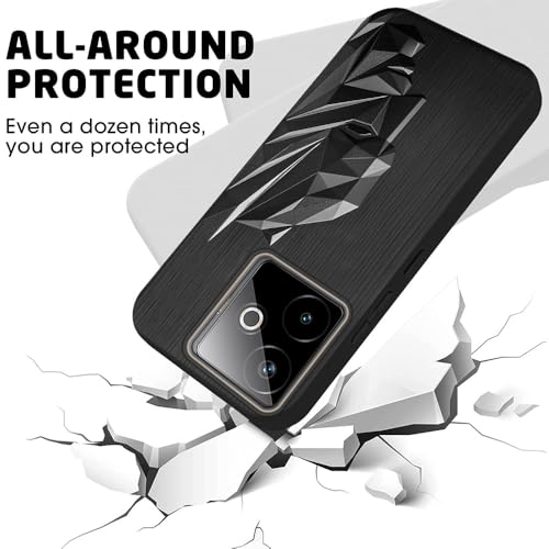 Image of TOUCCH 3D Face Case Cover for Realme GT 7 5G / GT 7T 5G / GT 7 Dream Edition| Shock Proof Design with Camera Protection Ring| Liquid Case (Microfibre Lining) for Realme GT 7| Silicone - Black