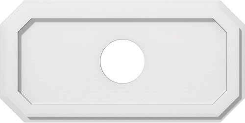 Miniatura 89 de Ekena Millwork CMP36X18ED-03000 Medallones de techo de uretano contemporáneo de PVC de grado arquitectónico Emerald 36"W x 18"H x 3"ID x 12 1/2"C x