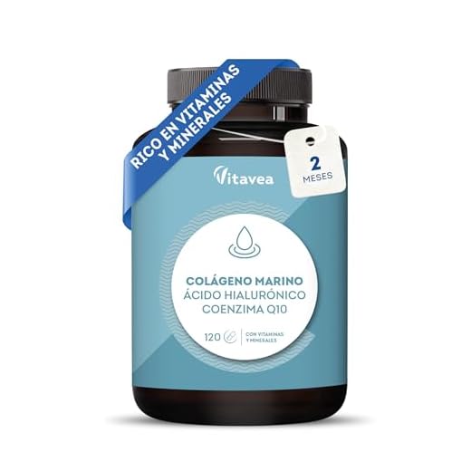 Colágeno Marino Hidrolizado + Magnesio + Ácido Hialurónico + Coenzima Q10-120 Cápsulas - Piel Radiante, Uñas y Cabello Saludables - Articulaciones y Huesos - Vitaminas A, C, D, B12 y Zinc- Vitavea
