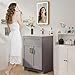 LDarqeer 24 Inch Bathroom Vanity with Ceramic Sink for Small Bathroom, Space-Saving Modern Farmhouse Sink Cabinet with Easy Tool-Free Installation (Grey)