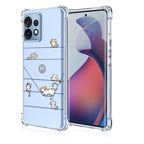Clear Cover per Motorola Edge 40 Pro Motivo Carino Gatto Custodia Trasparente Antiurto Morbido Bumper Case - Kitten tpu