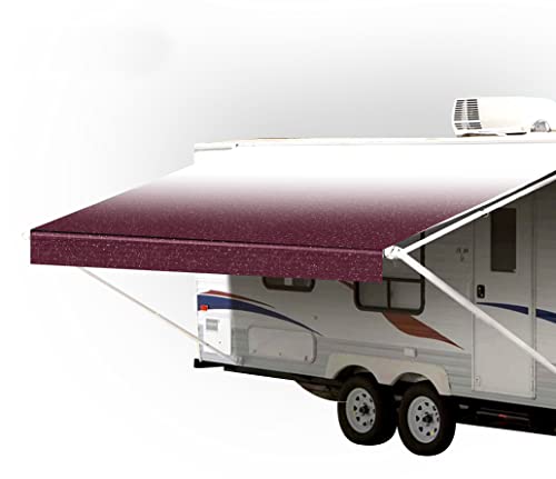 Sunwave- Rv Awning Fabric Replacement | Rv Electric Awning Fabric Replacement | Premium Vinyl Rv Canopy | Awning Replacement (11', Burgundy Fade) #TOP1