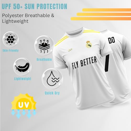 Image of Sports Soccer Football Jersey Regular Fit Half Sleeve Round Neck T-Shirt for Kids, Boys & Men
