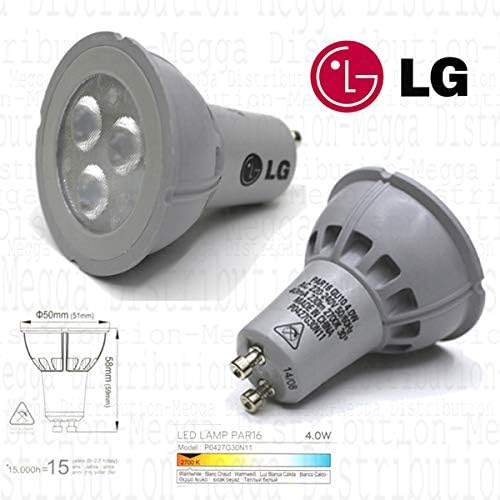 LG 9 x 4w LED GU10 Spot Light Bulb/Lamp, Warm White 2700k - *15 Year Life* [Energy Class A+]