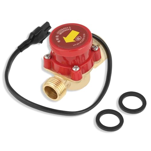 Agatige Pump Flow Switch AC220V G3/4-1/2 HT-60 0.5A Thread Water Flow Sensor for Shower Low Pressure Solar Heater Circulation