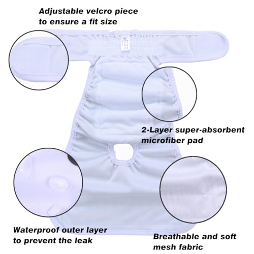 Image of Female Dog Diaper Reusable Washable Durable Absorbent Cloth Doggie Diapers Pants s2