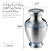 Fedmax Urns for Ashes Adult Male or Female - Funeral and Memorial Cremation Urns for Human Ashes up to 200 lbs with Velvet Bag, Silver