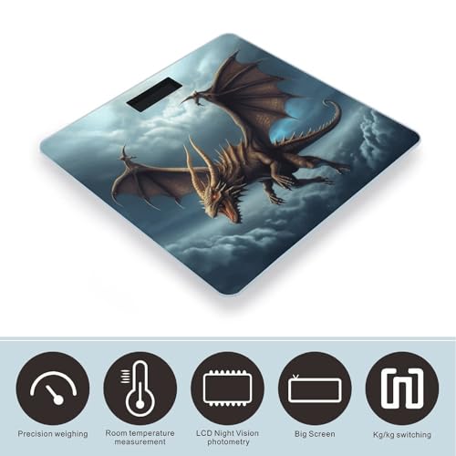 Báscula digital de baño con vidrio templado y pantalla LCD miniatura 3