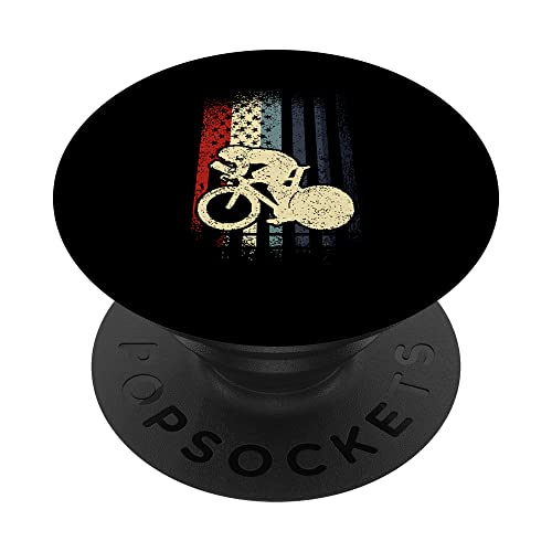 Track Cycling Velodrome - US Flag Bicycle Racing Sport PopSockets Swappable PopGrip