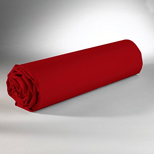 Maison & Marques Drap Housse 90 x 19 cm 100% Coton - Rouge thumbnail