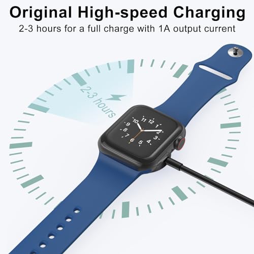Image of 2Pack 5ft /1.5m for Apple Watch Charger USB Magnetic Wireless Fast iWatch Charger Portable Compatible with iWatch Ultra /Series 9 /8 /7 /6 /SE /SE2 /5 /4 /3 /2 /1-[Black]
