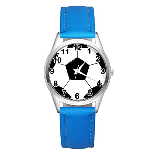 Reloj de niña Dibujos Animados Estilo de fútbol Lindo Relojes Estudiantes Niña Correa de Cuero de Cuarzo Reloj de Pulsera Relojes para niñas (Color : Pink)