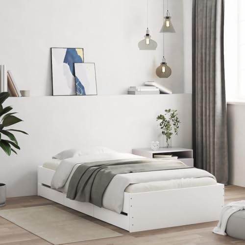 BOWEKAM Home & Garden - Marco de cama con cajones sin colchón, color blanco, 90 x 190 cm, elección de muebles individuales