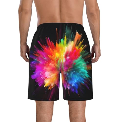 Color Explosion Men's Swim Trunks Quick Dry Board Shorts with Pockets Casual Drawstring Beach Shorts3