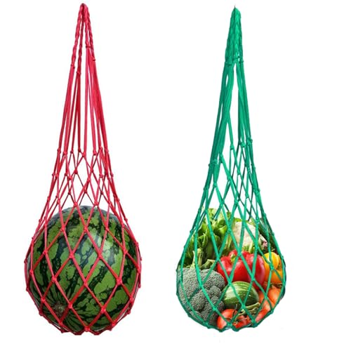 2 Pcs Poultry Vegetable String Bag Chicken Feeder Chicken Coop Accessories Hanging Feeding Net Dispensers for Fruits Vegetable Chicken Treat Toys Ducks Geese