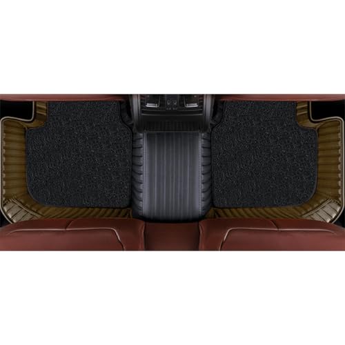 Image of Autofurnish Combination 9D Car Mat Full Set for Mahindra XUV700 (6 Seater) 2024 || Luxury Leather Dual-Stitch Full Set 9D Car Floor Mat || 100% Waterproof || Color : Black SP-Coffee