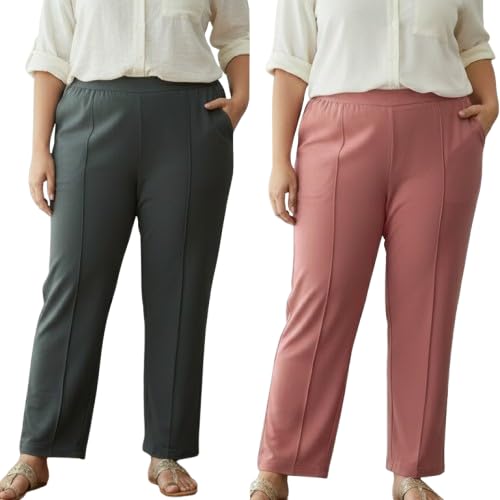 Women's Solid Imported Lyycra High Rise Ankle Length Wide Leg for Casual, Office wear Trouser