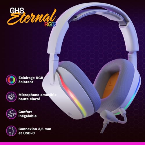 Casque gaming stéréo RGB avec transducteurs inclinés sur mesures - 2