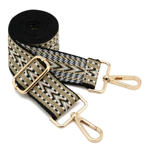 Image of ZOOEASS Wide Shoulder Strap Adjustable Replacement Belt Guitar Style Crossbody Bag Handbag Strap Multicolor Canvas Straps(Wide:1.5in)(Color19)