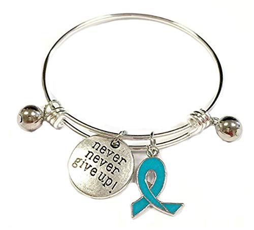 Awareness Bangles For Women - Cancer Awareness Bracelet Bangle - Positive Inspirational Message Charm Bangle 1 pc