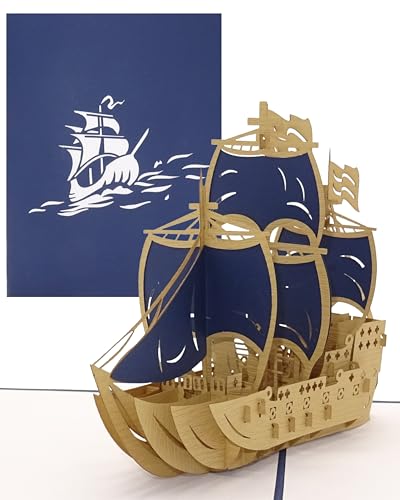 'Pop tarjeta de Up Barco | Barco '3 Tarjeta de Master azul, navegación, viaje, de cupones 3d pop up tarjeta Barcos, vacaciones cupones, tarjeta de cumpleaños